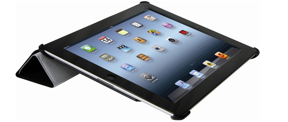 Er zijn verschillende hoezen aan te schaffen, waardoor de iPad beter beschermd wordt en rechtop te zetten is